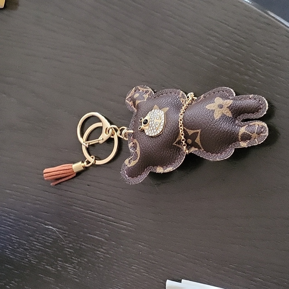 Louis Vuitton upcycled bear bag charm